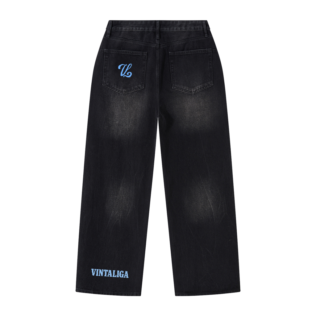 Vintaliga Vintage Wash Wide Leg Jeans